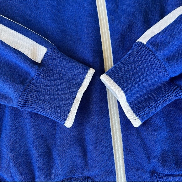 Isabel Marant Etoile Darcy Knit Track Jacket Full Zip Royal Blue White Medium - Picture 10 of 16